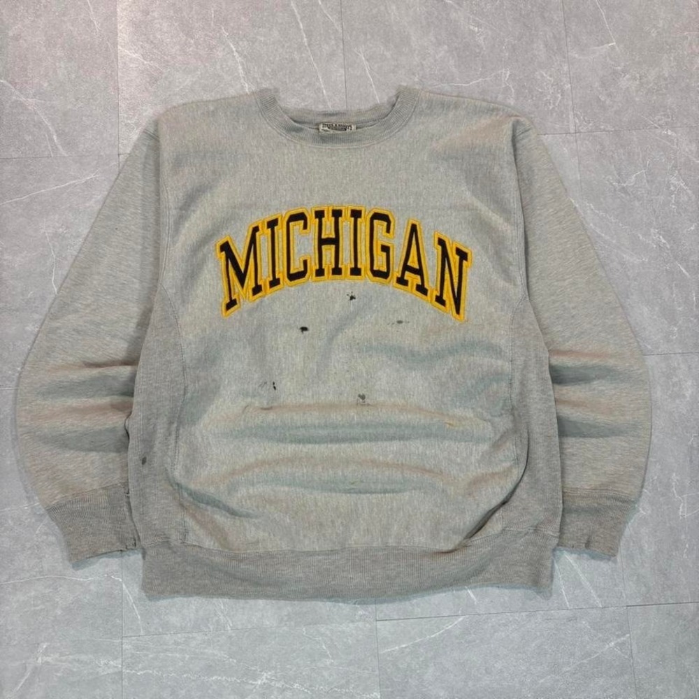 1990's University of Michigan grey reverse weave crewneck sweatshirt Size M